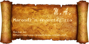 Marosán Anasztázia névjegykártya